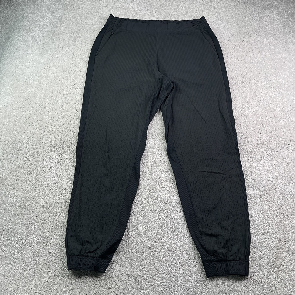 Athleta Pants Womens 12 Black Textured Brooklyn Jogger Running Gym Travel